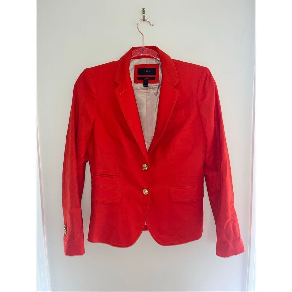 Women's J. Crew Red Schoolboy Blazer Size 2